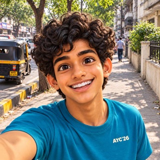 AYC Buddy, smiling in an AYC'26 T-shirt
